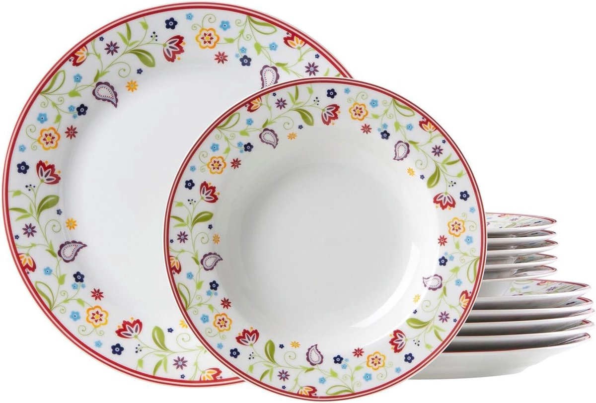 Tafelservies, 12-delig, porseleinen servies