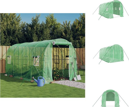 Outsunny polytunnelkas 6 x 3 x 2 m, inloopkas met oprolbare afdekkingen, UV-bescherming, stalen
