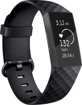 Go Go Gadget - Bracelet de montre - Convient pour Fitbit Charge 3 - Fermeture à boucle - Zwart - Siliconen - Zwart