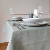 Premium linnen tafelkleed - stoffen tafelkleed voor keukentafel, eettafel - vlekbescherming tafelkleed - linnen tafelkleed - (135 x 250 cm) - (effen salie)
