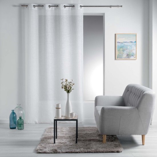 Livetti Vitrage met oogje Net Curtain 140x240cm Wit