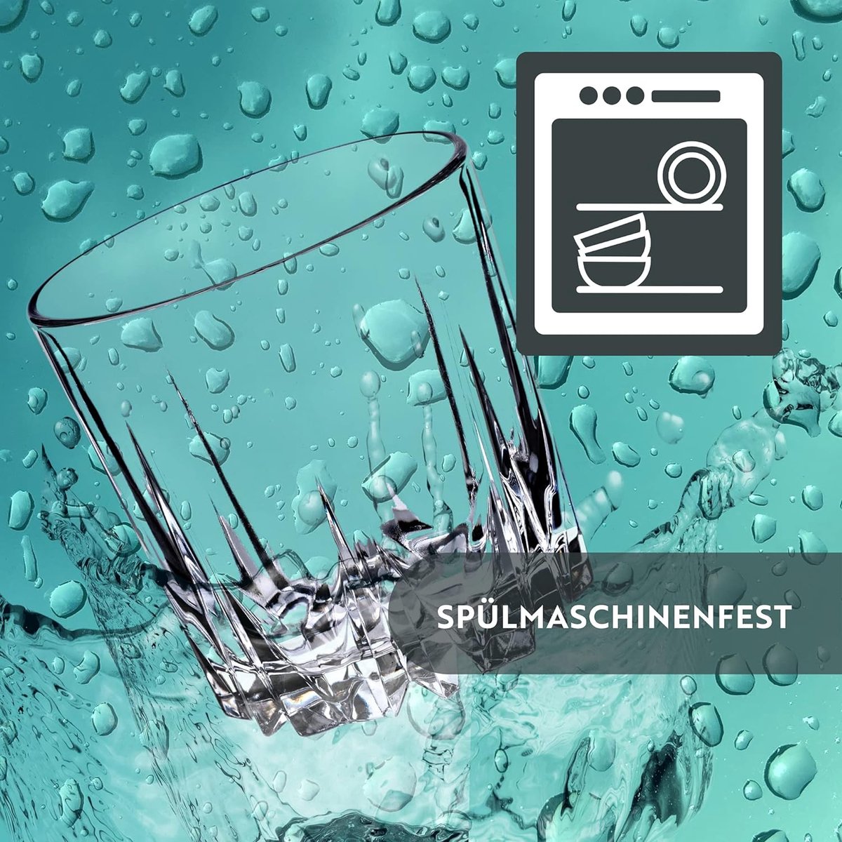 Drinkglazen van hoogwaardig glas, set van 6 waterglazen, dikwandige