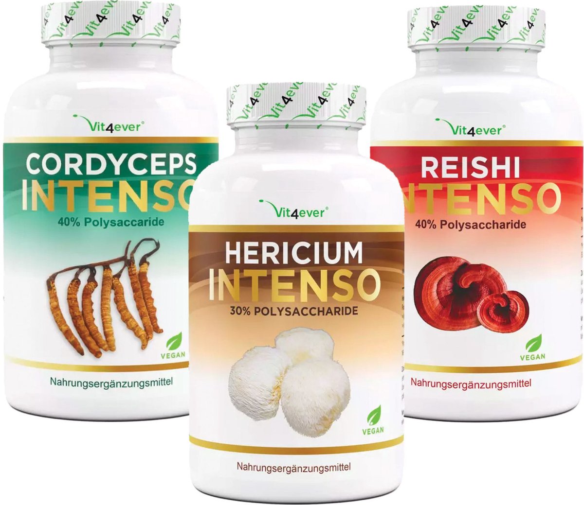 Goedkoopste Lions Mane, Reishi & Cordyceps Bundel - Superfoods - Veganistisch - 3x 180 Capsules - Vit4ever