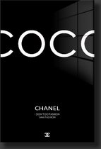 Coco chanel black schilderij op plexiglas 80x120cm