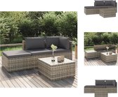 vidaXL Loungeset Grijze Hoekbank - 57x57x56 cm - Duurzaam poly rattan - Loungebank