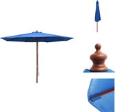 vidaXL Parasol - UV-beschermend polyester - 48mm paaldiameter - Stabiel en duurzaam - Eenvoudig te monteren - Blauw - 350 x 256 cm - Parasol