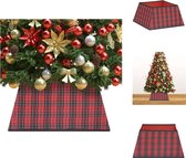 vidaXL Kerstboomkraag - Stoffen boomrok met geruit patroon - 25 cm hoog - 35 x 35 cm bovenkant - 48 x 48 cm onderkant - Kerstboomrok