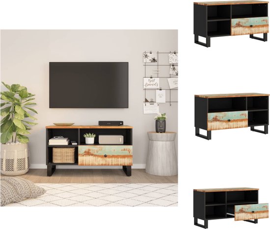 vidaXL TV-meubel Recycled Hout - 80x33x46 cm - Opbergruimte - Uitstal Functie - Kast