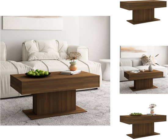 vidaXL Salontafel Brown Oak s - Coffee Table 96x50x45cm - High-Quality Wood - Tafel