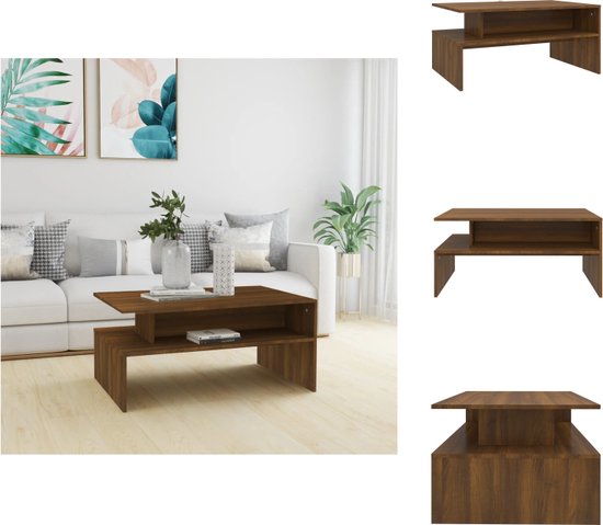Apollo Tim coffee table, wooden material with melamine coating, coloured table wreath, concrete look/white, large shelf, 90 x 60 x 41 cm