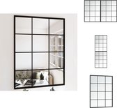 vidaXL Wandspiegel - Spiegelset - Decoratieve en functionele spiegels - 80 x 60 cm - Zwart frame - 2 stuks - Spiegel