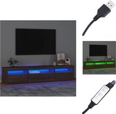 vidaXL TV-meubel - naam - TV-meubel - 195 x 35 x 40 cm - RGB LED-verlichting - Bruineiken - Kast