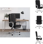 vidaXL Verstelbare Bureaustoel - Kunstleer - 63 x 56 cm - Zwart - Bureaustoel