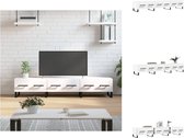 vidaXL Televisiekast TV-meubel - 150 x 36 x 30 cm - wit - bewerkt hout en ijzer - Kast