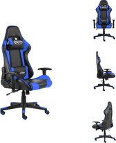 vidaXL Chaise de jeu - Luxe - Blauw/ Zwart - 68x69x(123-133) cm - Ergonomique - Chaise de bureau