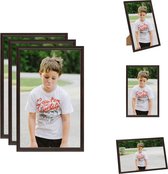 vidaXL - Fotolijsten - 10 x 15 cm - zwart - MDF en PS (polyestyreen) - 3 stuks - Fotolijst