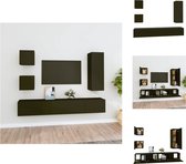 vidaXL Ensemble de meubles de télévision - Zwart - 30,5 x 30 x 30 cm / 30,5 x 30 x 90 cm / 80 x 30 x 30 cm - Meuble