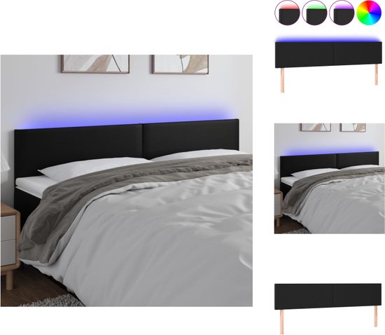 vidaXL Hoofdeinde LED Hart - 200 x 5 x 78/88 cm - Verstelbare hoogte - Duurzaam kunstleer - Kleurrijke LED-verlichting - Snijdbare LED-strip - Inclusief 2 LED-strips - vidaXL - Bedonderdeel