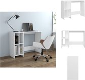 vidaXL Bureau Modern Wit - 102.5 x 35 x 75 cm - Met 4 schappen - Bureau