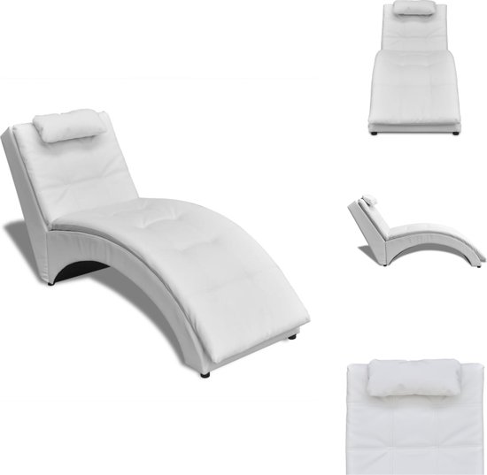 vidaXL Chaise longue - Simili cuir - Wit - 150 x 55 x 72 cm - Ergonomique - Chaise longue