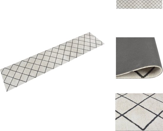 DEXI Loper voor de gang, 60 x 150 cm, antislip, lang, vintage, wasbaar, absorberend, fijn tapijt voor keuken, entree en woonkamer, grijs