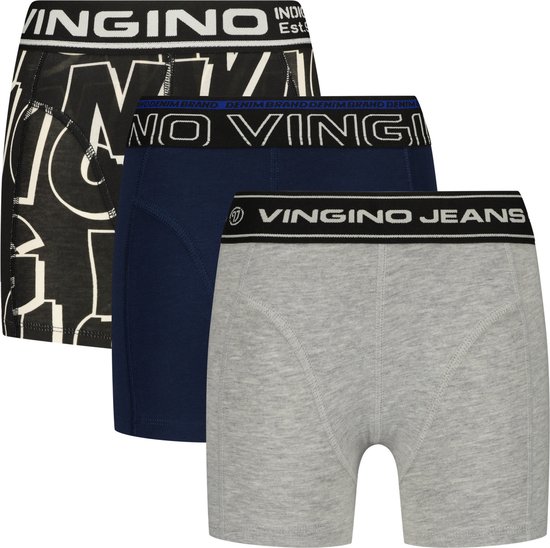 Vingino Jongens Boxer B-234 Logo 3Pack Dark Blue - Maat XS