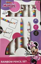 Set de Crayons arc-en-ciel Minnie Mouse, couleurs de crayons