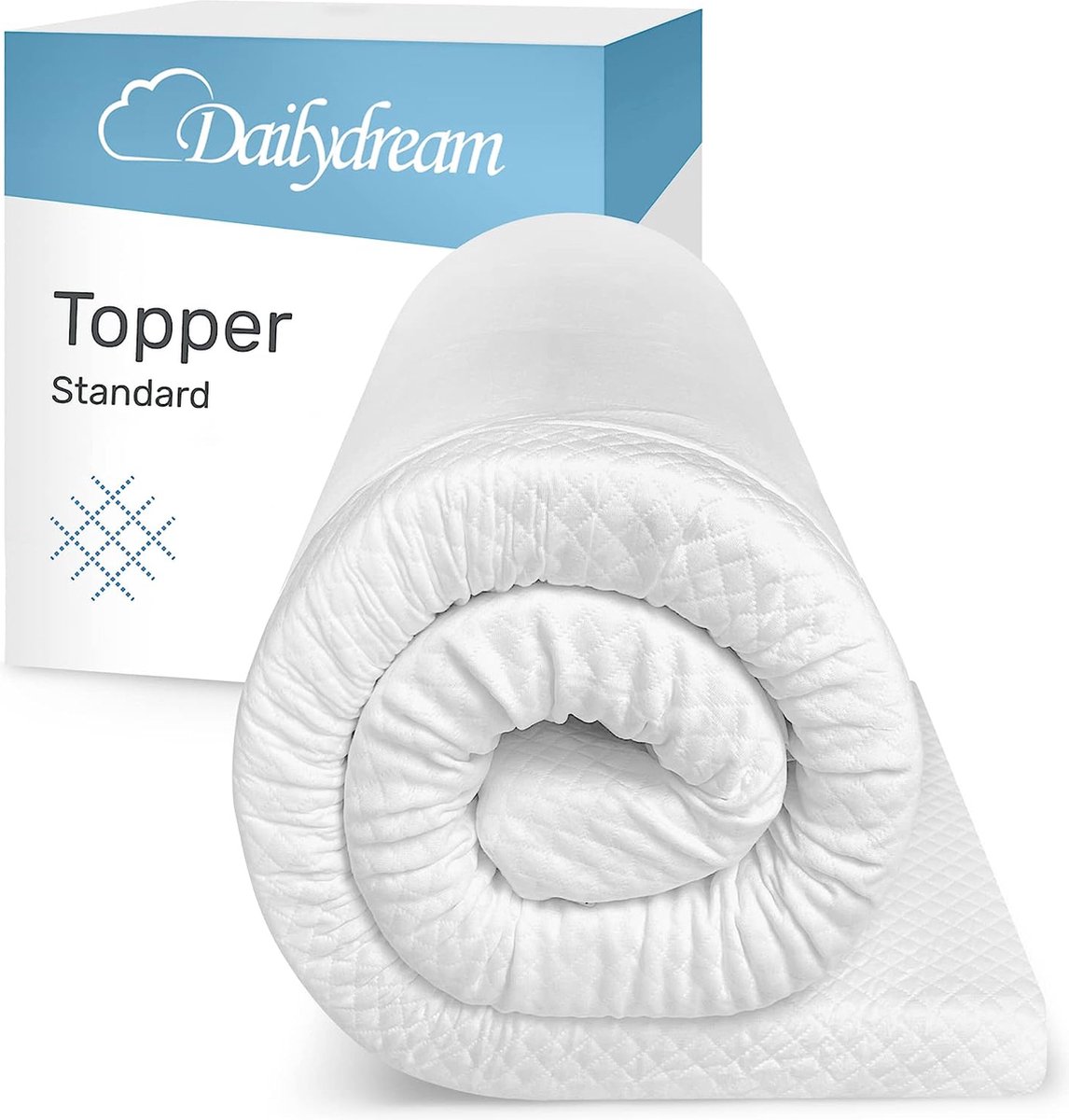 Model M Viscoelastic Mattress Topper with Memory Foam Effect, 80 x 200 x 5 cm, Standard Edition
