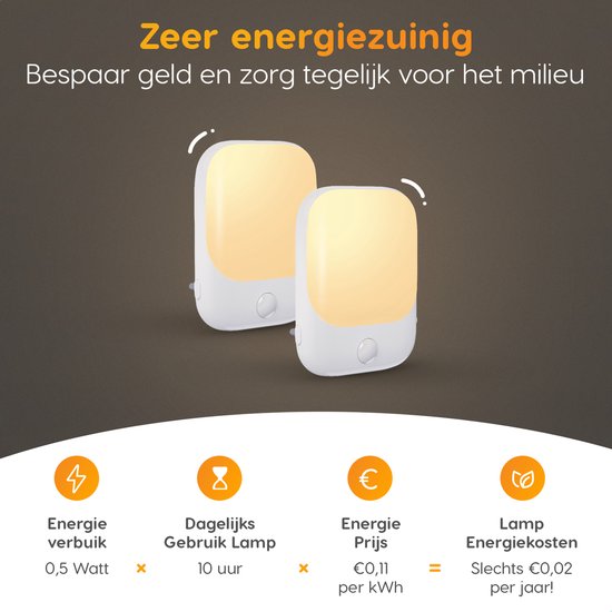 LUSQ® - Nachtlampje Stopcontact met Bewegingssensor voor Volwassenen & Kinderen - 2 Stuks - Premium Set Wit van LUSQ® — afbeelding 5