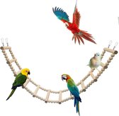Vogladder-brugspeelgoed, houten klimspeelgoed voor kleine dieren, vogelkooi-accessoires voor vogels, papegaaien, kaketoes, pioenrozen, grijze papegaaien, ara's, parkieten, hamsters, ratten