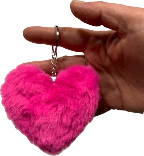 Tiny Heart Sleutelhanger van pluche, zijdemottensimulatie, zachte