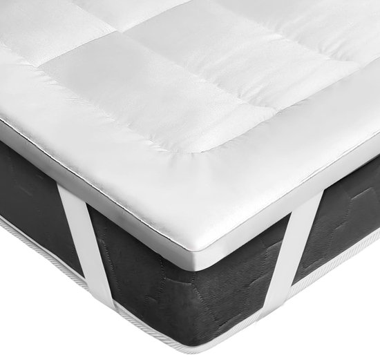 Microfibre Topper 160 x 200 cm + 5 cm with 4 Non-Slip Corner Tabs - Machine Washable - Hypoallergenic Mattress Topper 160 x 200 cm for Sofa Bed and Guest Bed