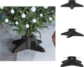 vidaXL Support pour sapin de Noël - Grijs - Plastique - 55,5 x 55,5 x 15 cm - 2,1 m - 1,3 litre - 40-105 mm - Assemblage requis - Base pour sapin de Noël