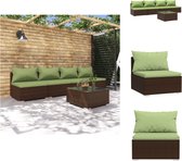 vidaXL Poly Rattan Tuinset - 60 x 60 x 30 cm - Bruin - Groen - Tuinset