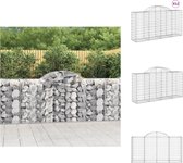 vidaXL Gabion 200x50x100/120 cm - Barrière de jardin décorative - Fer galvanisé durable - Pot de fleur