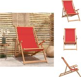 vidaXL Strandstoel - Iconisch ontwerp - Inklapbaar - 60 x 126 x 87.5 cm - Rood - Tuinstoel