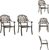 vidaXL Ensemble de chaises de jardin avec fauteuils - Bronze - Fonte d'aluminium - 63x69x91 cm - Capacité de charge 110 kg - Chaise de jardin