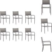 vidaXL Chaises de jardin en Poly - 51 x 60 x 87 cm - Anthracite - Set de 6 - Chaise de jardin