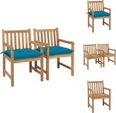 vidaXL Ensemble de chaises de jardin en teck - 58 x 60 x 90 cm - Design rustique - Chaise de jardin