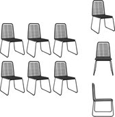 vidaXL Chaises en Poly - Set de 6 - Zwart - 54 x 59 x 91 cm - Rotin PE - Chaise de jardin