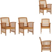 vidaXL Set de chaises de jardin - Bois d'acacia Massief - 59 x 67 x 83 cm - Couleurs et grains Uniek - 2 pièces - Chaise de jardin