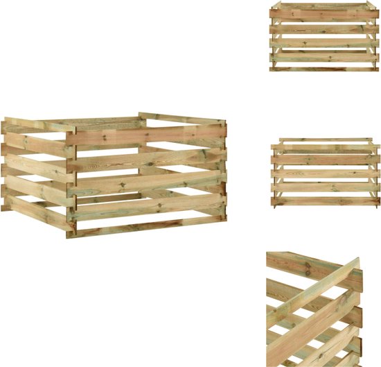 vidaXL Tuincompostbak - Hout - 120 x 120 x 70 cm - Rotbestendig - Groen ...