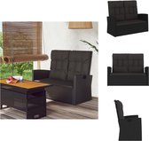 vidaXL Banc de jardin réglable 118 cm - Banc de jardin Zwart - Canapé - Salon - Mobilier Plein air - Ensemble de jardin