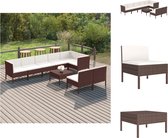 vidaXL Loungeset Garden Furniture - 3-Piece Modular - Brown - PE-rattan - Coated Steel - Tuinset