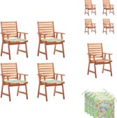 vidaXL Chaises de salle à manger Acacia - 56 x 62 x 92 cm - kussen imperméable - Chaise de jardin