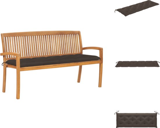 Yanman Klassiek kussen voor metalen of houten tuinbank, rechthoekig zacht kussen voor buiten, kussen voor 2- of 3-zitsbank, loungebank, 155 x 55 cm