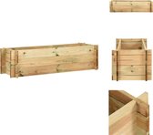 vidaXL Houten Tuinbak - Bloembak - 120 x 40 x 32 cm - Grenenhout - Groen Geïmpregneerd - Bloempot