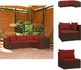 vidaXL Lounge set - Bruin - Modulair ontwerp - Waterdicht PE-rattan - Comfortabele kussens - 70 x 70 x 60.5 cm - Tuinset
