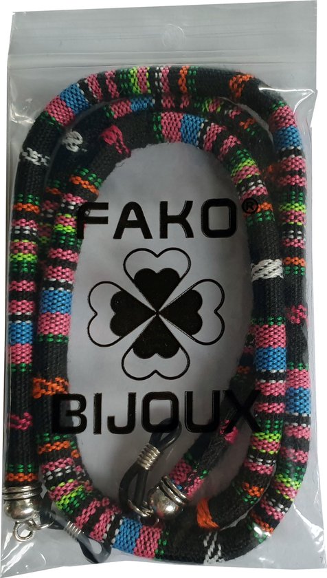 Fako Bijoux® - Brillenkoord - Bohemian - 6mm - 75cm - Zwart - Fako Bijoux®