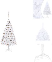 vidaXL Kunstkerstboom - wit - 120 cm - extra dikke takken - Decoratieve kerstboom
